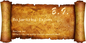 Bojarszky Ixion névjegykártya
